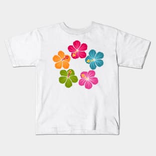 Hibiscus Hawaiian Flowers Wreath Kids T-Shirt